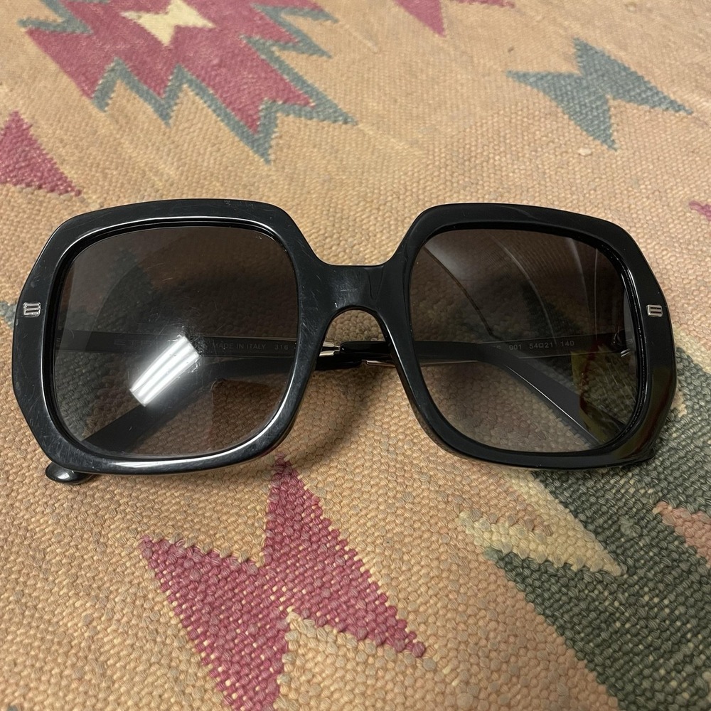 Etro Sunglasses Womens Black Oversized Square Gradient Gray ET634S 001 Italy